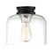 Designers Fountain 9in Ezra 1-Light Black Interior Ceiling Light Flush Mount with Clear Glass Shade 1261-BK - alternate 1